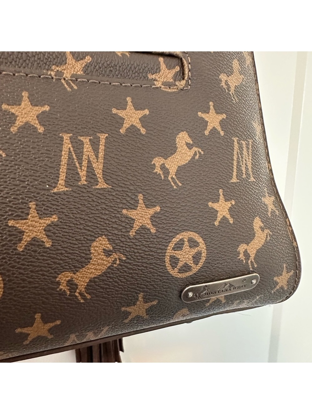 Montana West Western Luxe Cowhide Fringe Satchel - Picture 10 of 11